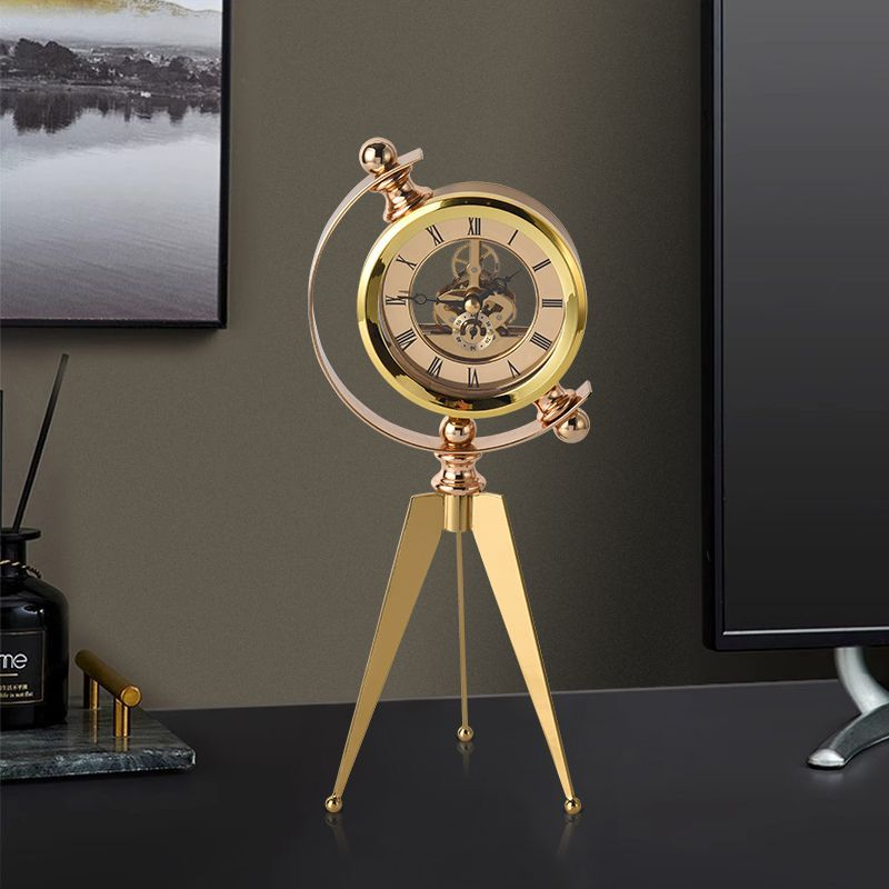 Table Watch Luxury - Modern Gold Table Clock Luxury Metal