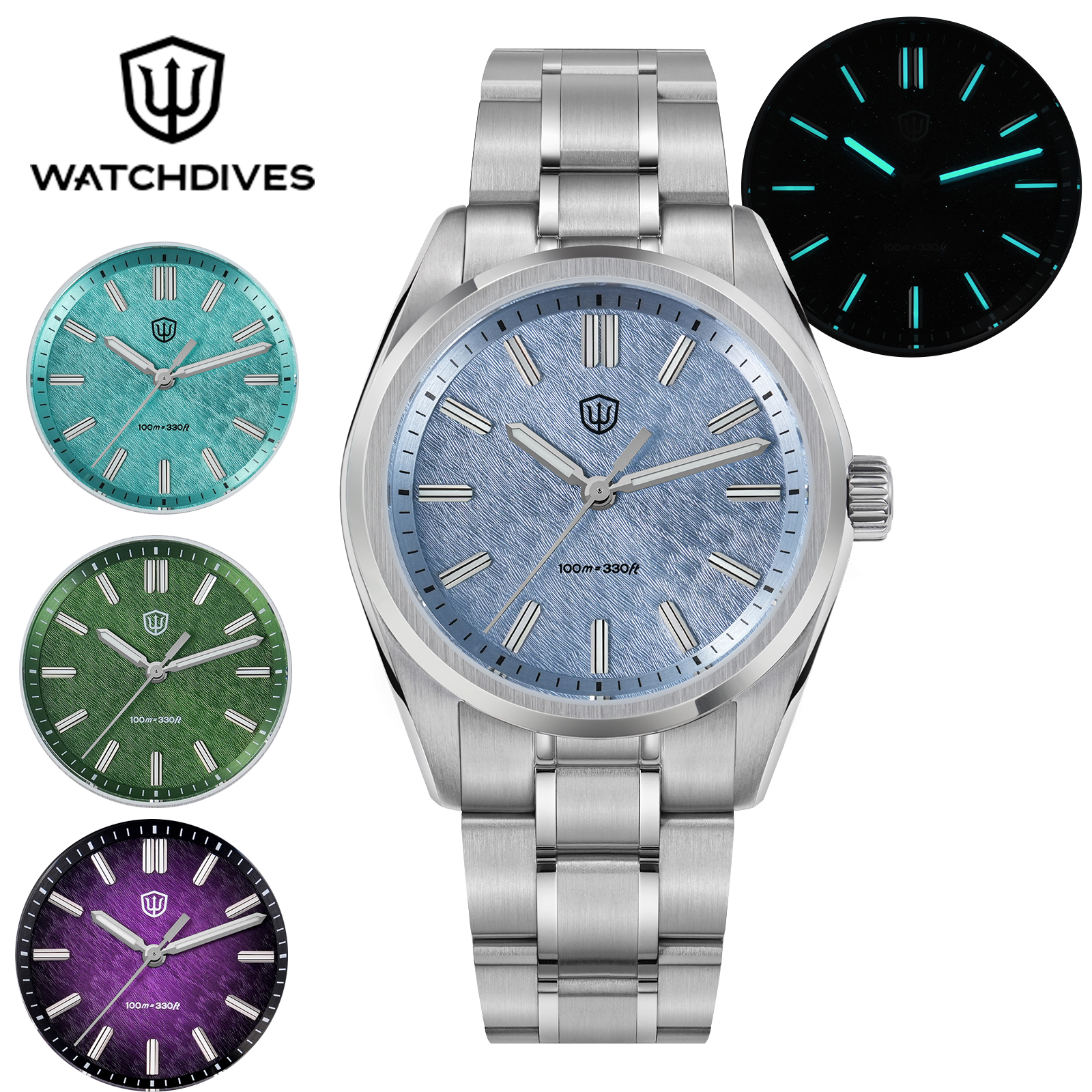 Guilloché Dial Watch - Watchdives WD0003B 36mm Quartz Men Watch