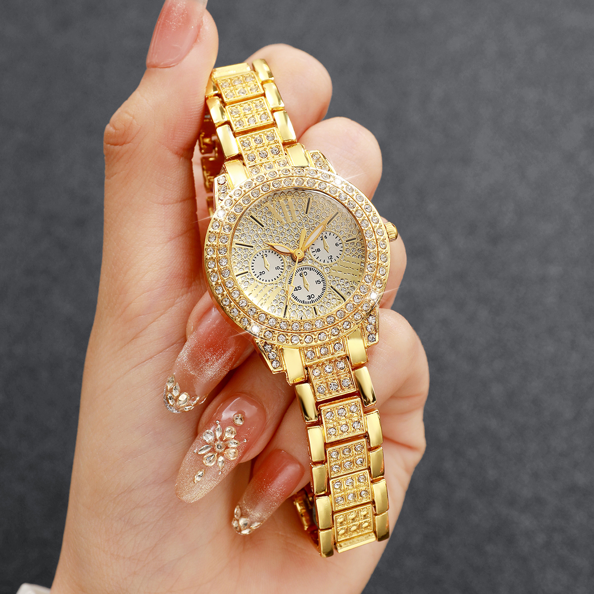 Luxury Watch For Girls - Fashion Decorative Three-eyes Dial Women Quartz