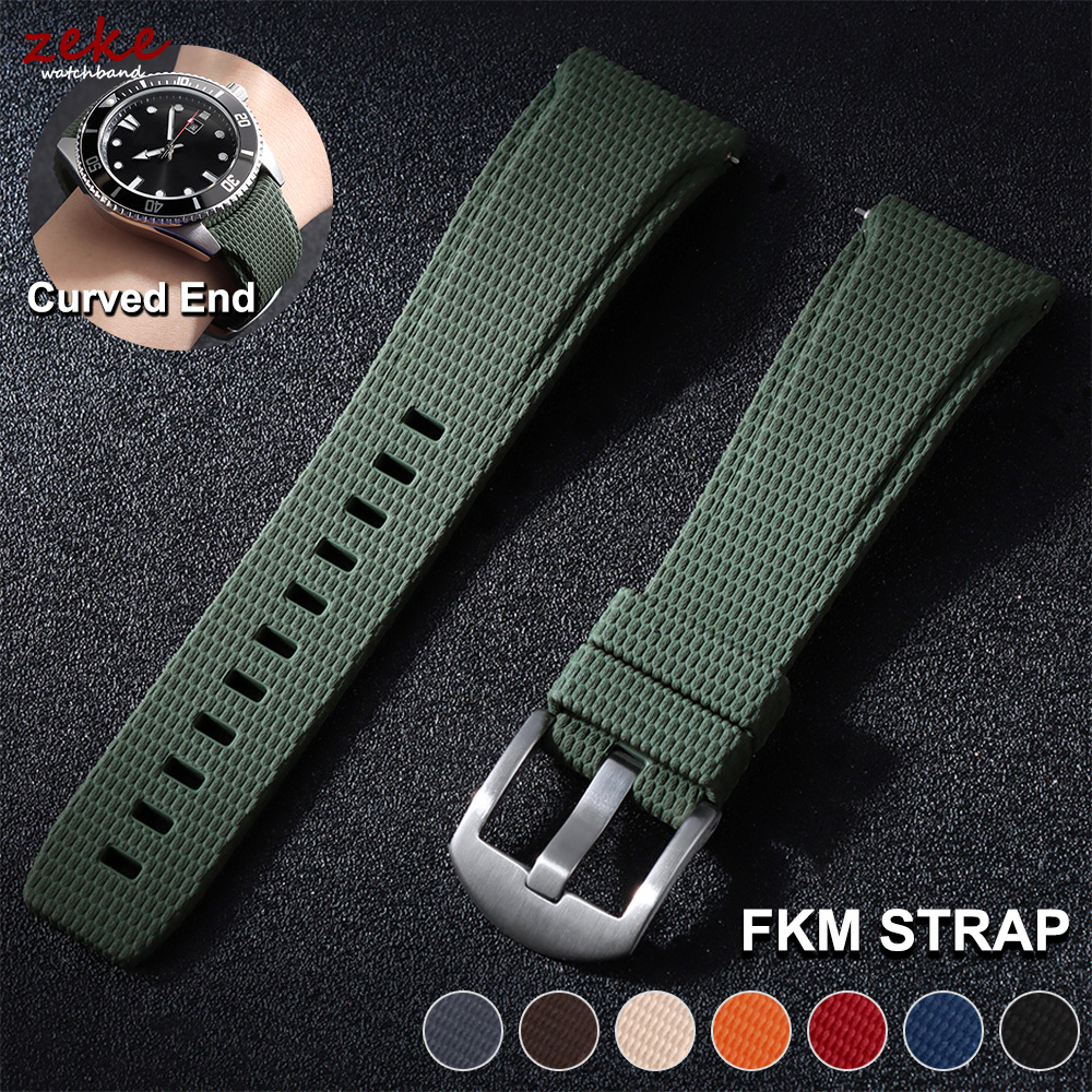 Luxury Watch Omega - Curved End FKM Rubber Watch Strap