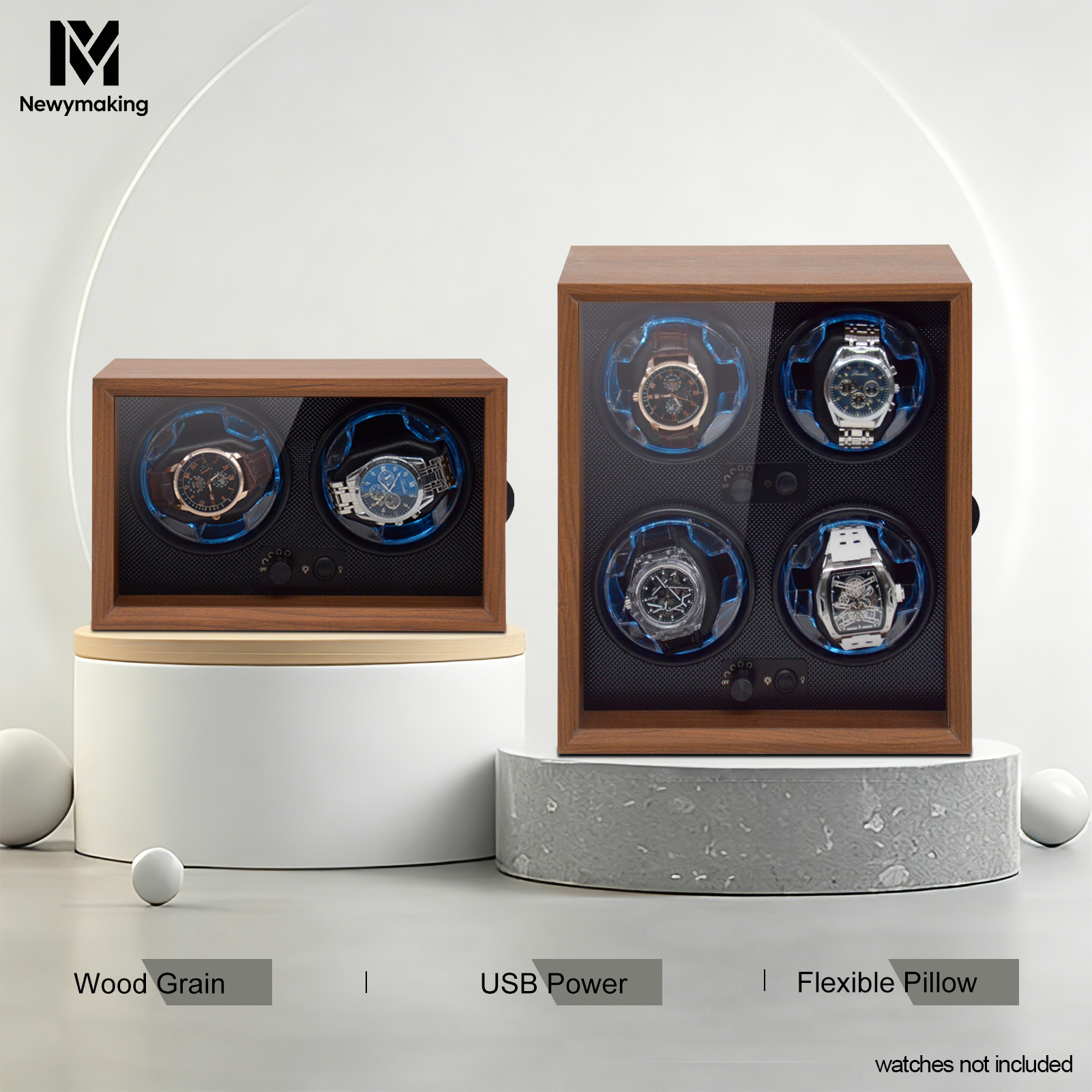 Luxury Watch Winder Box - 2/4 Slots Automatic Watch Winder Box