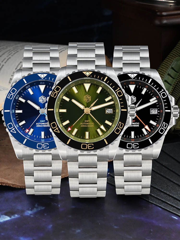 San Martin 39mm Diver GMT Watc - Guilloché Dial Watch ulasan dan harga