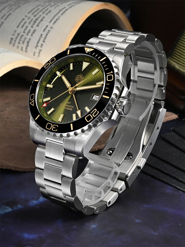 San Martin 39mm Diver GMT Watc - Guilloché Dial Watch ulasan dan harga