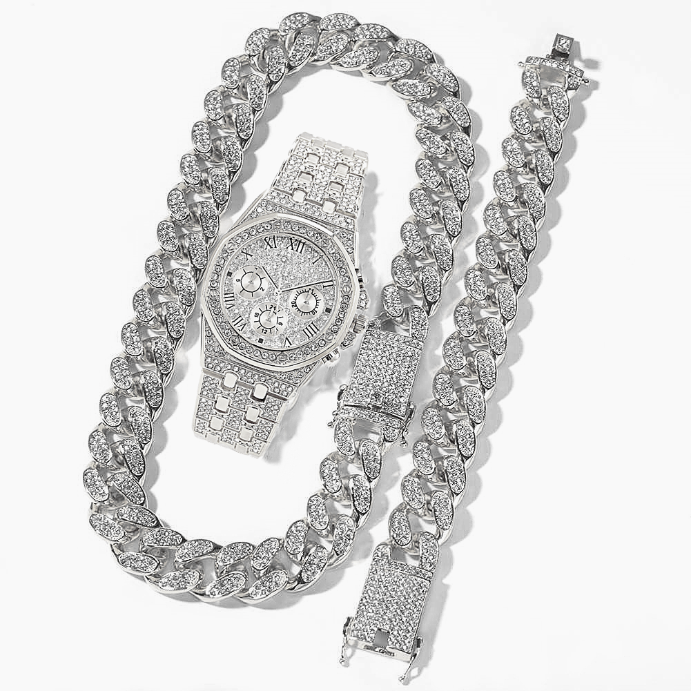 Men Watch Set Necklace+Watch+B - Luxury Watch Miami ulasan dan harga