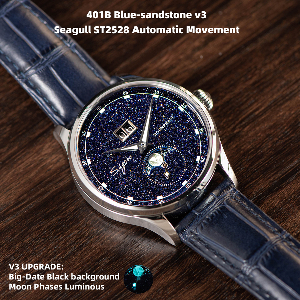 Sugess Moonphase Watch of Men  - Guilloché Dial Watch ulasan dan harga