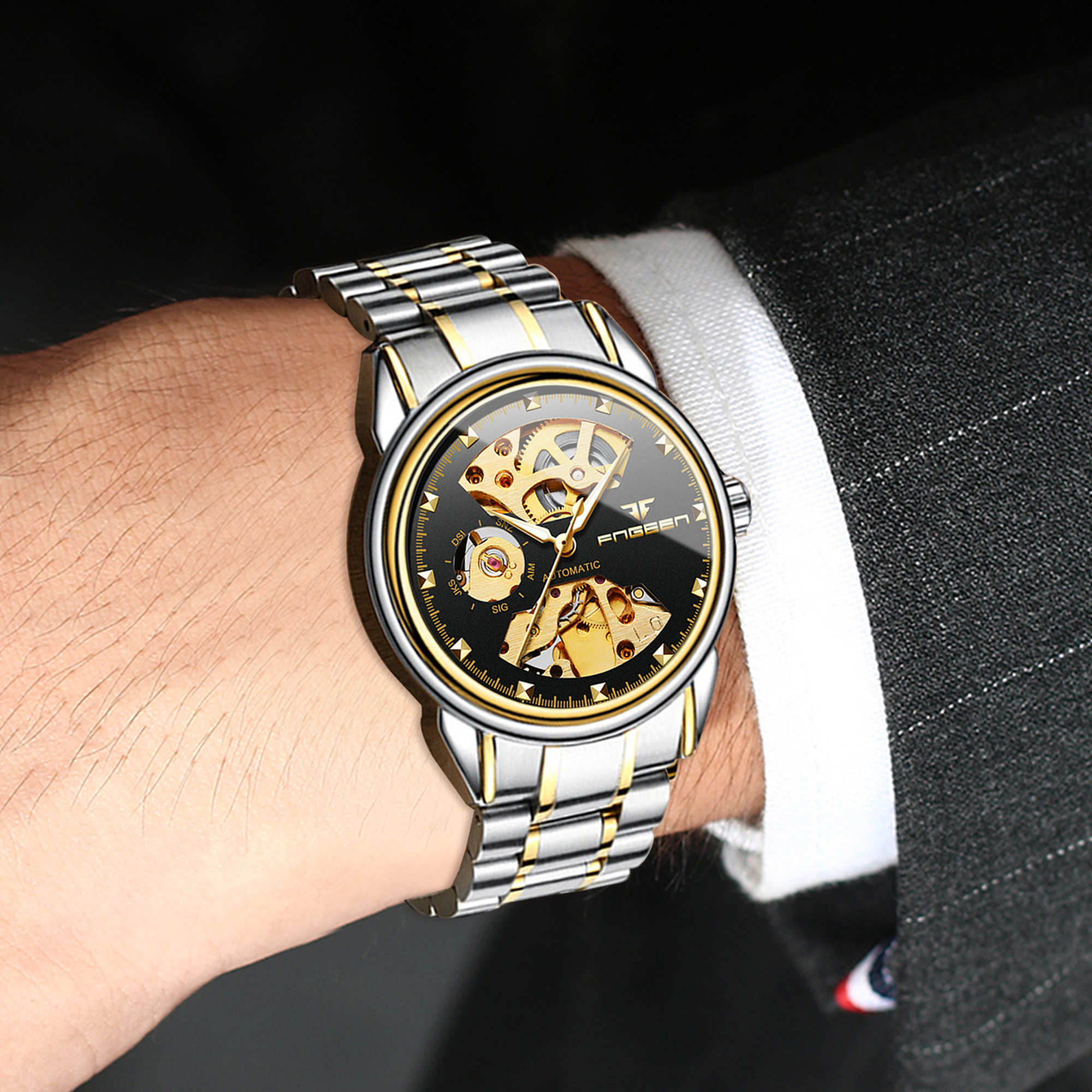 BINBOND Luxury mechanical wris - Tourbillon Movement Watch ulasan dan harga