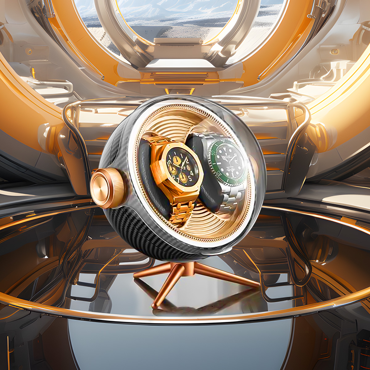 High End Silent Breathing Ligh - Luxury Watch Winder Box ulasan dan harga
