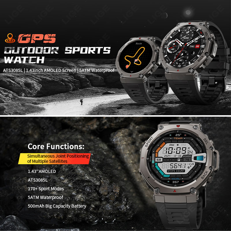 LIGE 2026 GPS Luxury Military  - Compass Watch Luxury ulasan dan harga