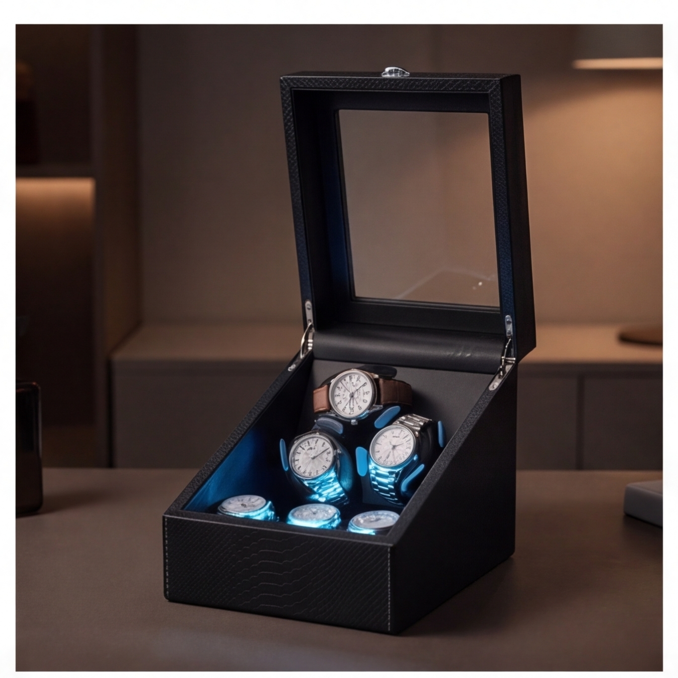 Luxury 3+3 Watch Winder Box wi - Luxury Watch Winder Box ulasan dan harga