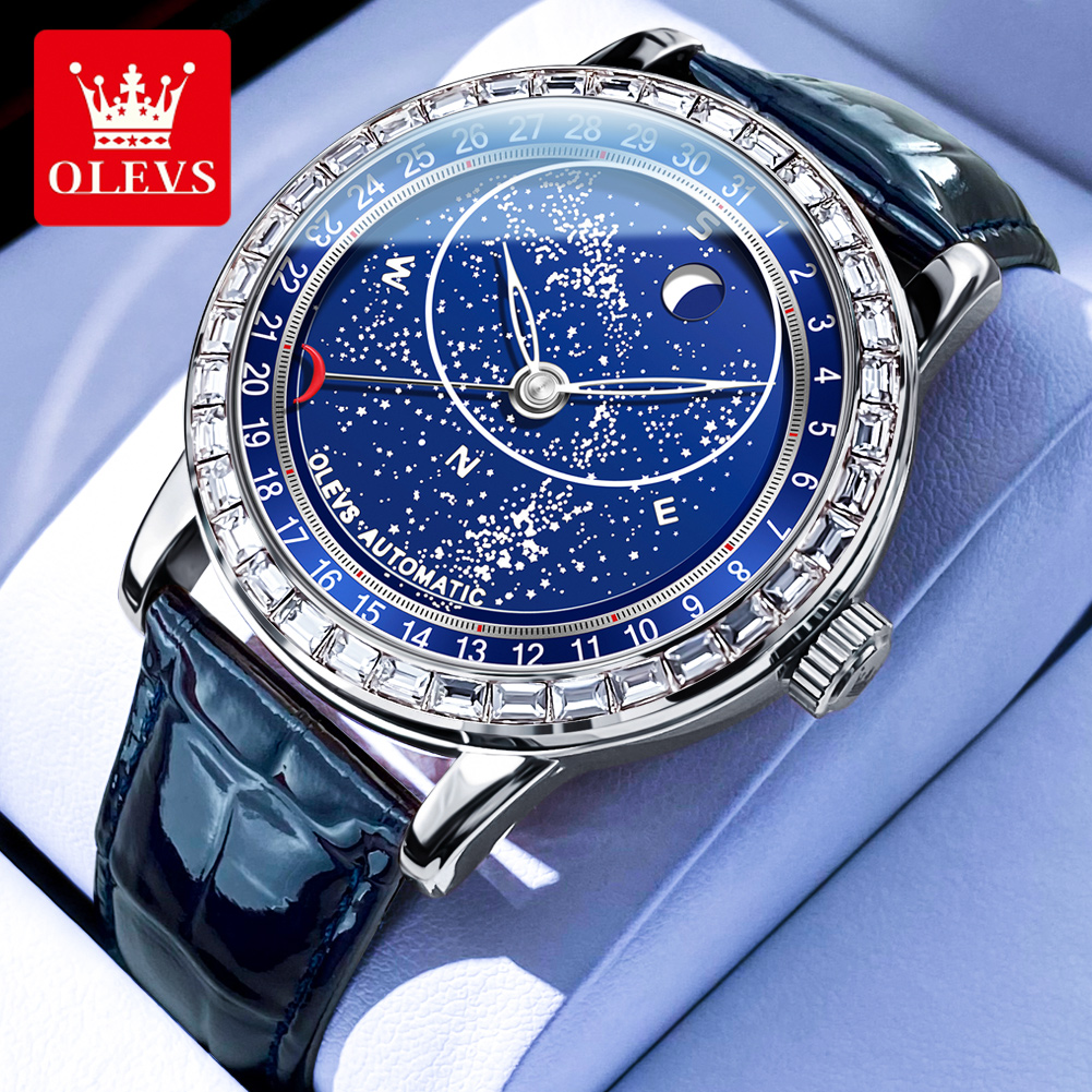 OLEVS 9923 Starry Sky Automati - Compass Watch Luxury ulasan dan harga
