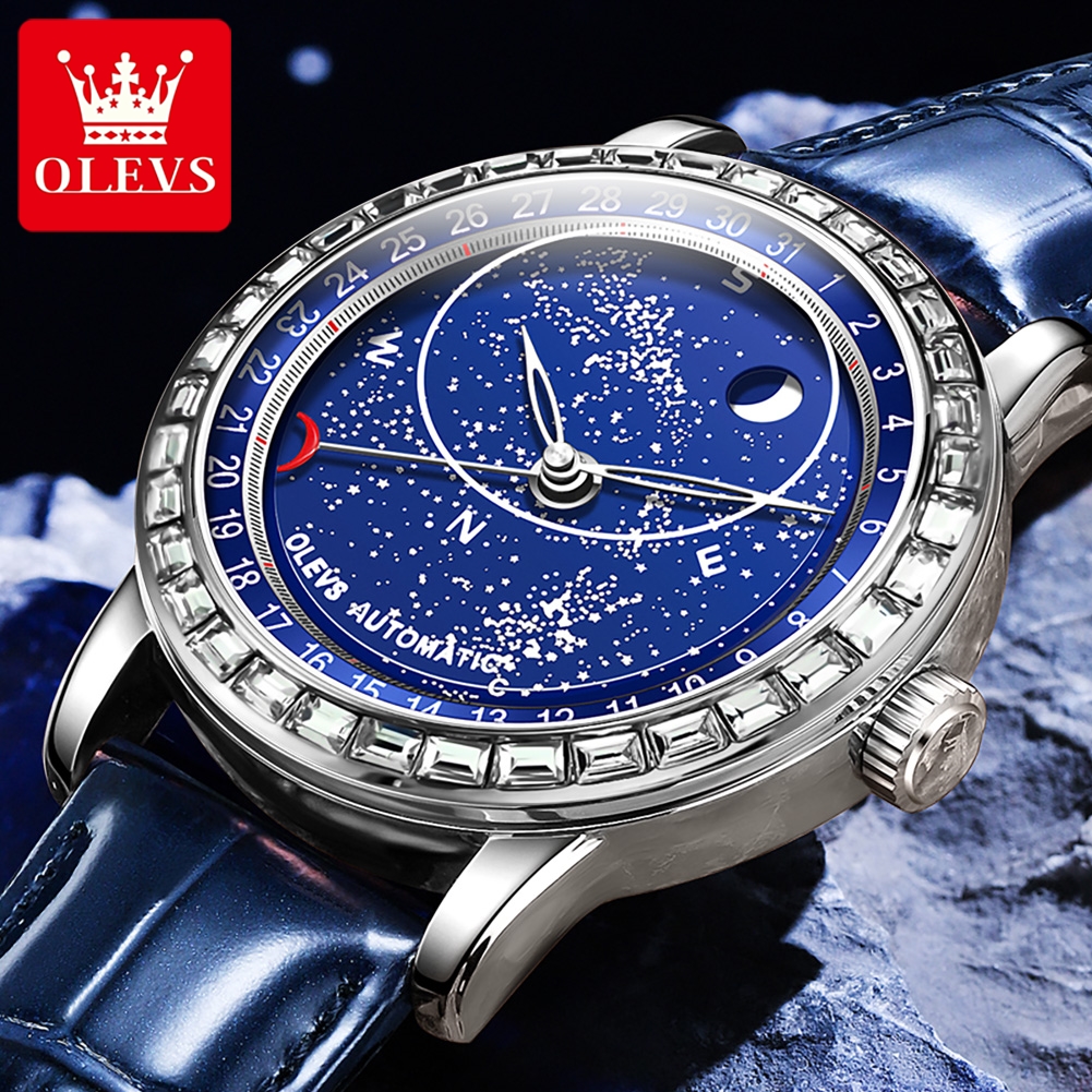 OLEVS 9923 Starry Sky Automati - Compass Watch Luxury ulasan dan harga