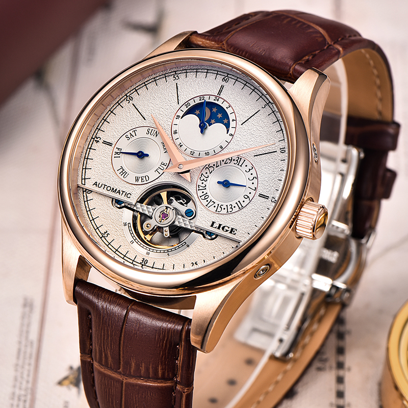 LIGE Brand Classic Mens Retro  - Tourbillon Movement Watch ulasan dan harga
