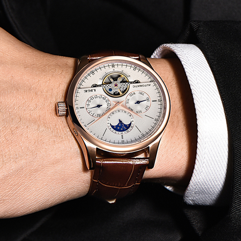 LIGE Brand Classic Mens Retro  - Tourbillon Movement Watch ulasan dan harga