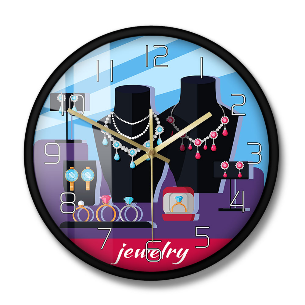 Jewelry Store Showcase Designe - Luxury Watch Wall Clock ulasan dan harga