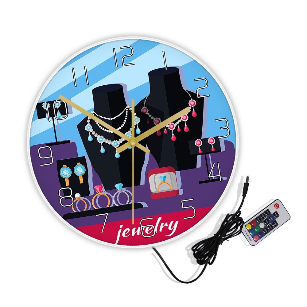 Jewelry Store Showcase Designe - Luxury Watch Wall Clock ulasan dan harga