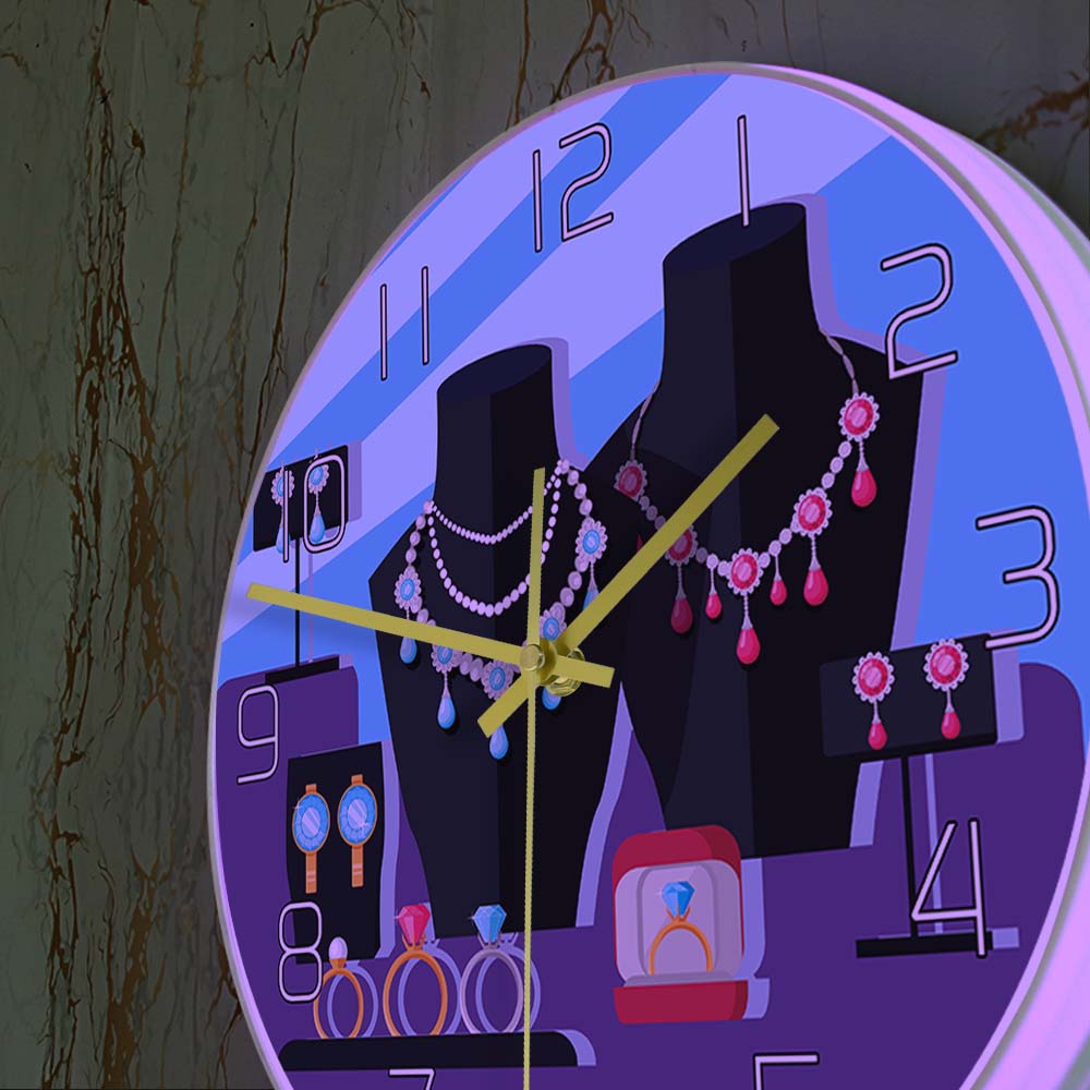 Jewelry Store Showcase Designe - Luxury Watch Wall Clock ulasan dan harga