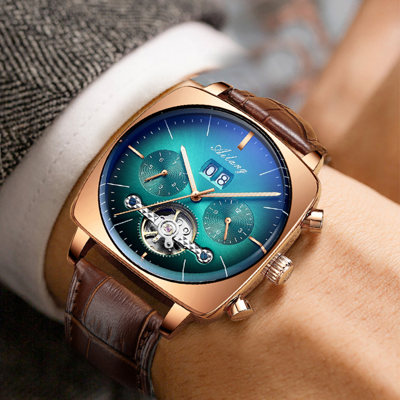 AILANG Fashion Green Big Dial  - Tourbillon Movement Watch ulasan dan harga