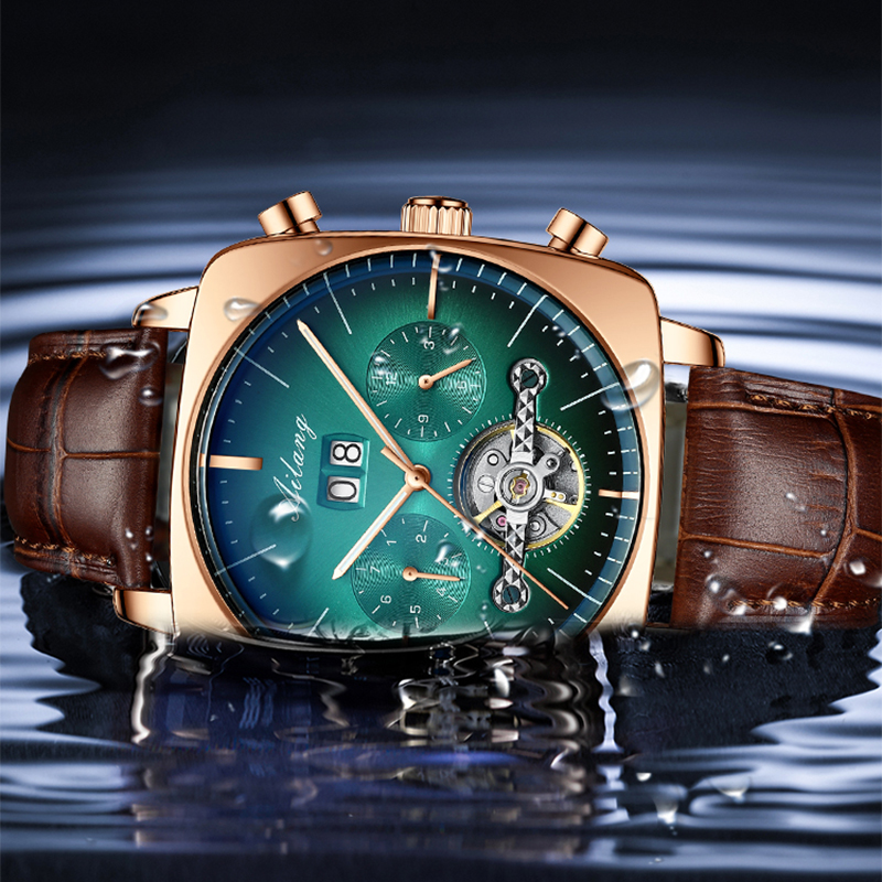 AILANG Fashion Green Big Dial  - Tourbillon Movement Watch ulasan dan harga