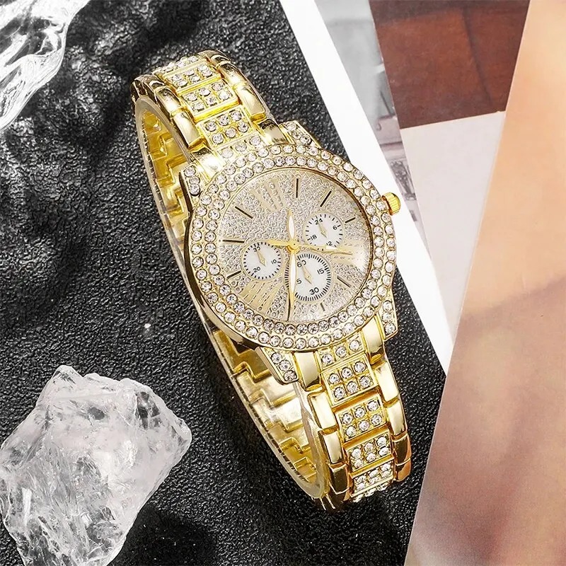 Women's Quartz Watch Gold Luxu - Luxury Watch And Bracelet ulasan dan harga