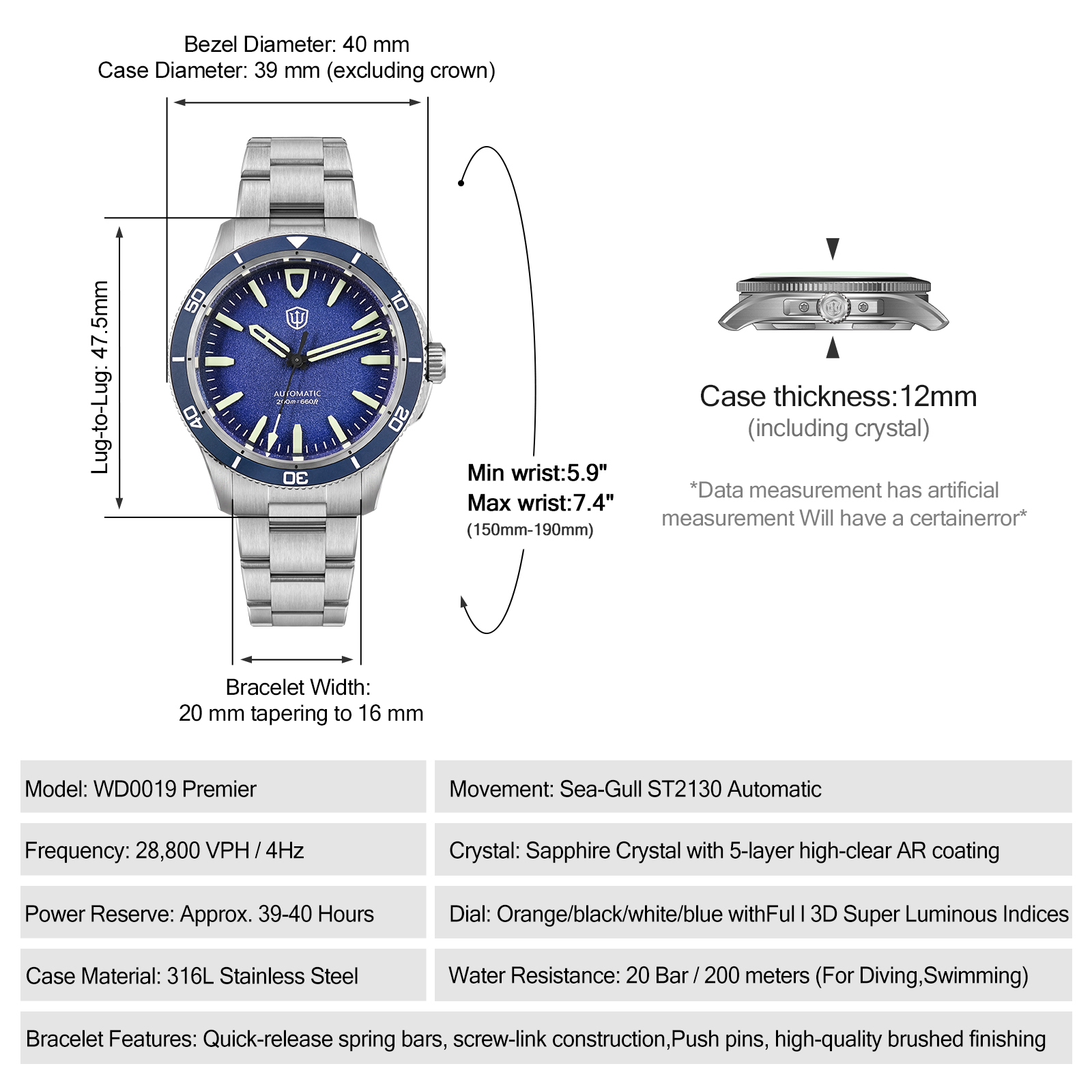 Watchdives Premier WD0019 Auto - Guilloché Dial Watch ulasan dan harga