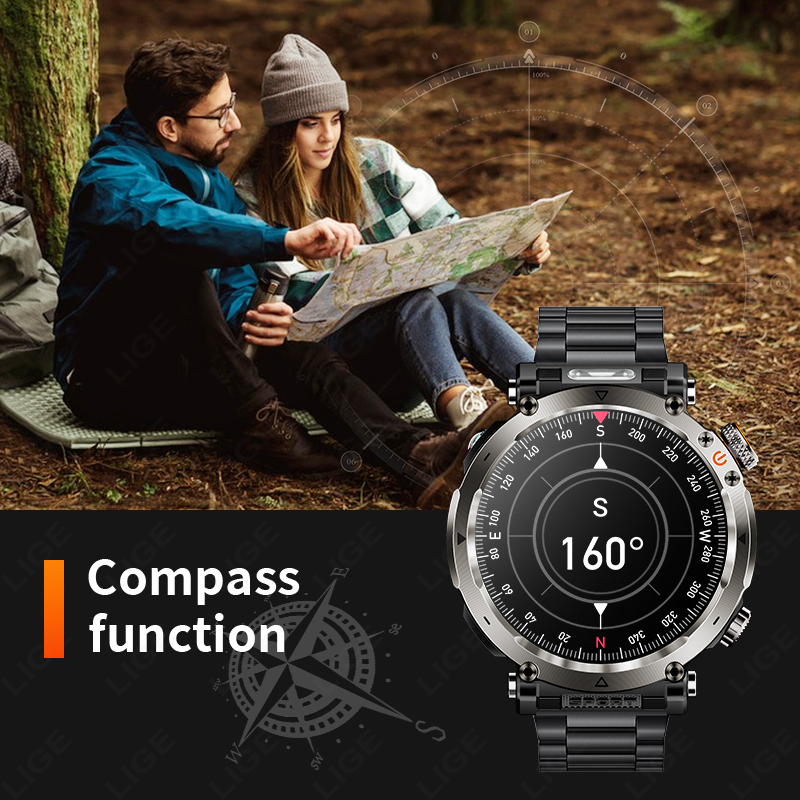 LIGE New Fashion luxury 5ATM M - Compass Watch Luxury ulasan dan harga