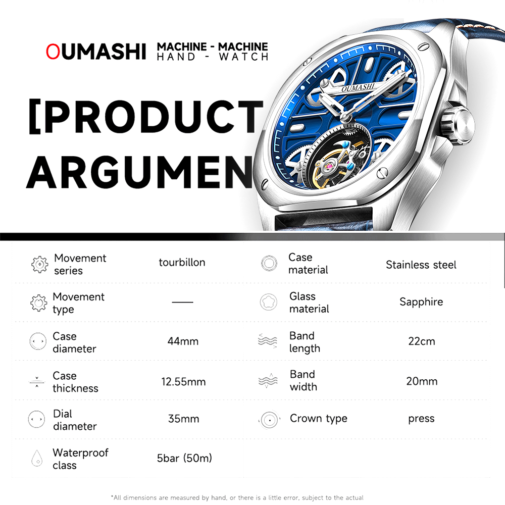 41mm Luxury men's watch Tourbi - Tourbillon Movement Watch ulasan dan harga