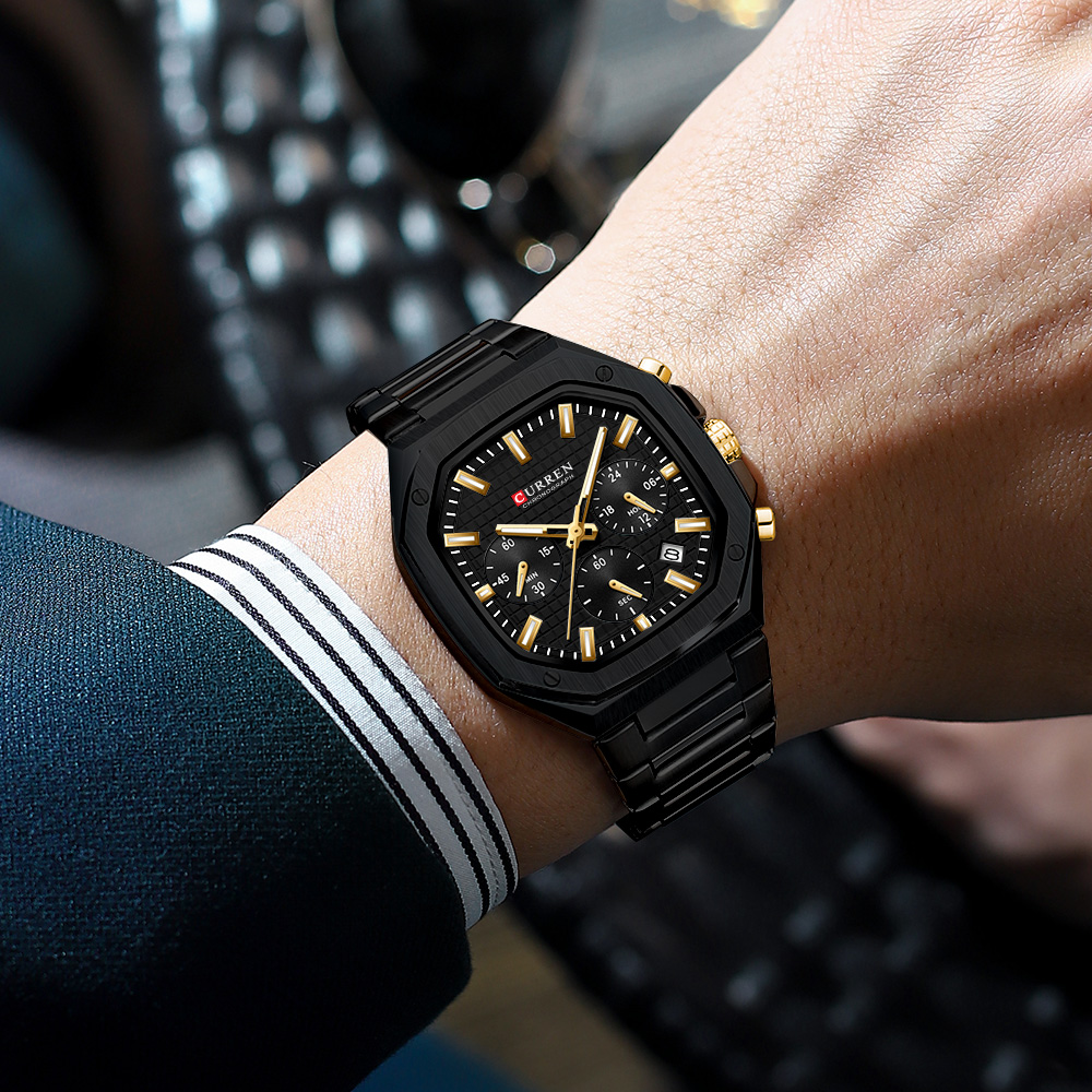CURREN Luxury Square Chrono Wa - Luxury Watch And Bracelet ulasan dan harga