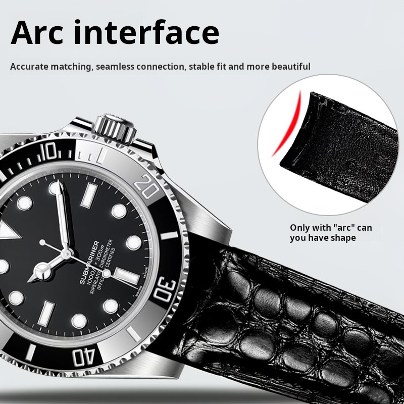 20mm 22mm Curved Crocodile Ski - Luxury Watch Class ulasan dan harga