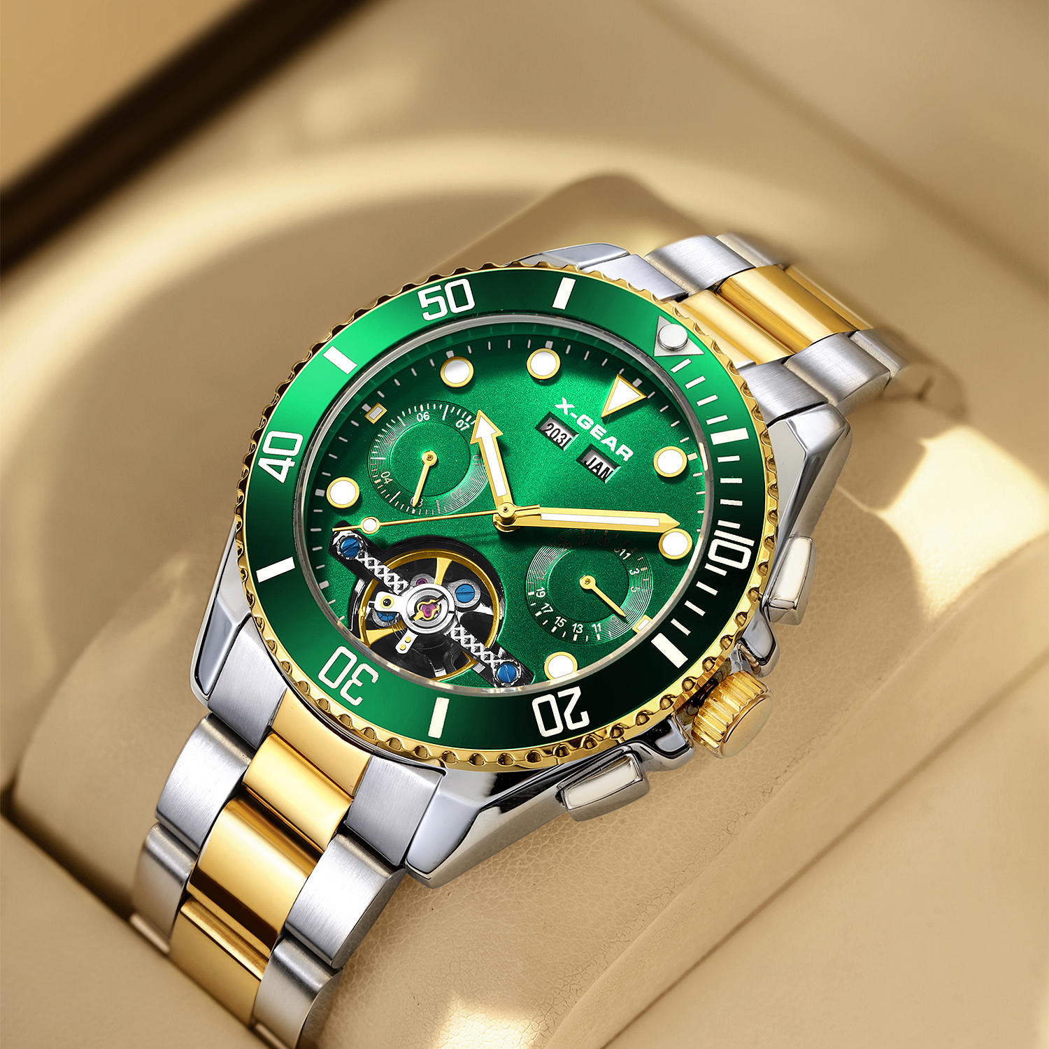 X-GEAR Mens Green Mechanical W - Luxury X I Watch ulasan dan harga
