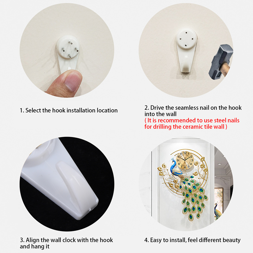 Peacock Art Wall Clock, Large  - Luxury Watch Wall Clock ulasan dan harga